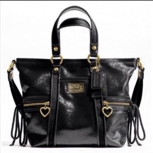 Coach Vintage Poppy Black/Gold Liquid Daisy Purse